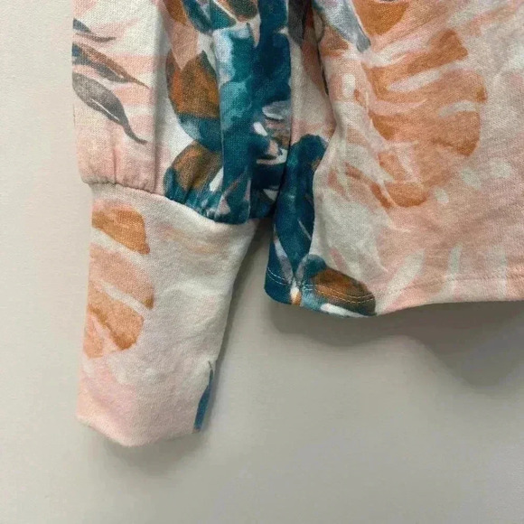 Zac &  Rachel Tropical Floral Print Sweater Pink Peach Women's XL - Picture 7 of 10